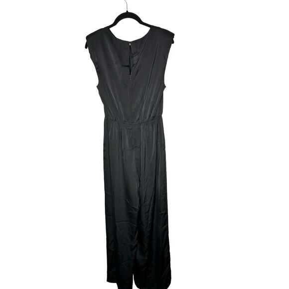 NWOT Astr The Label Womens Inverted Pleat Neck Wide Leg Jumpsuit Small Black - Picture 9 of 15